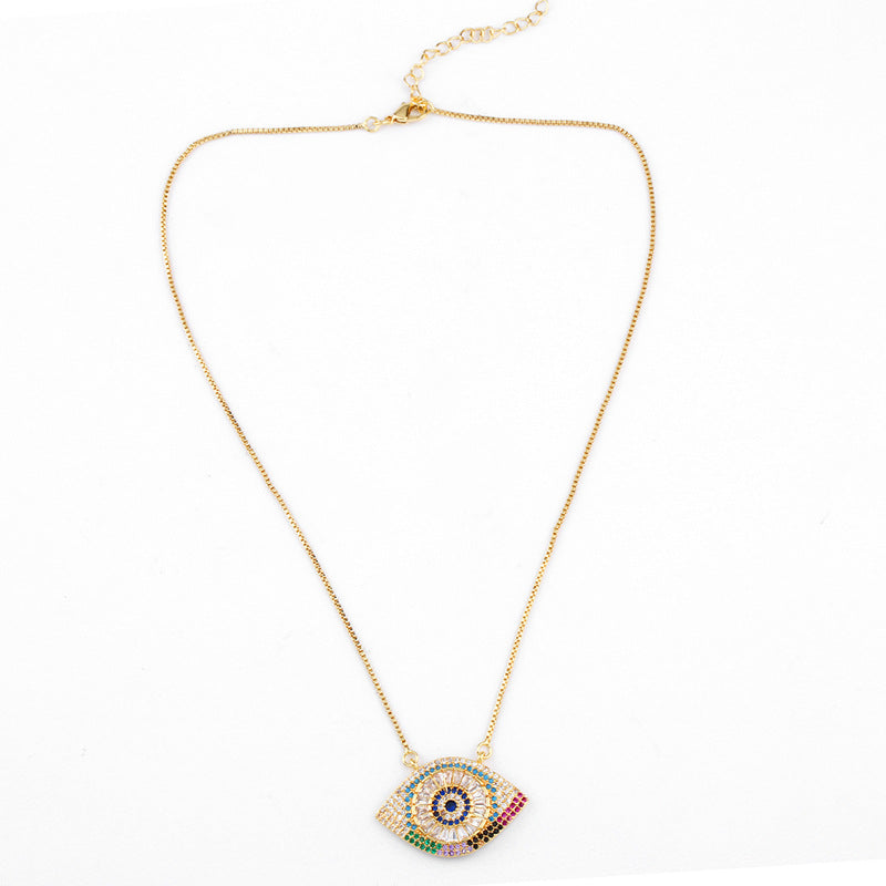 Wholesale Devil Eye Zircon Copper Necklaces